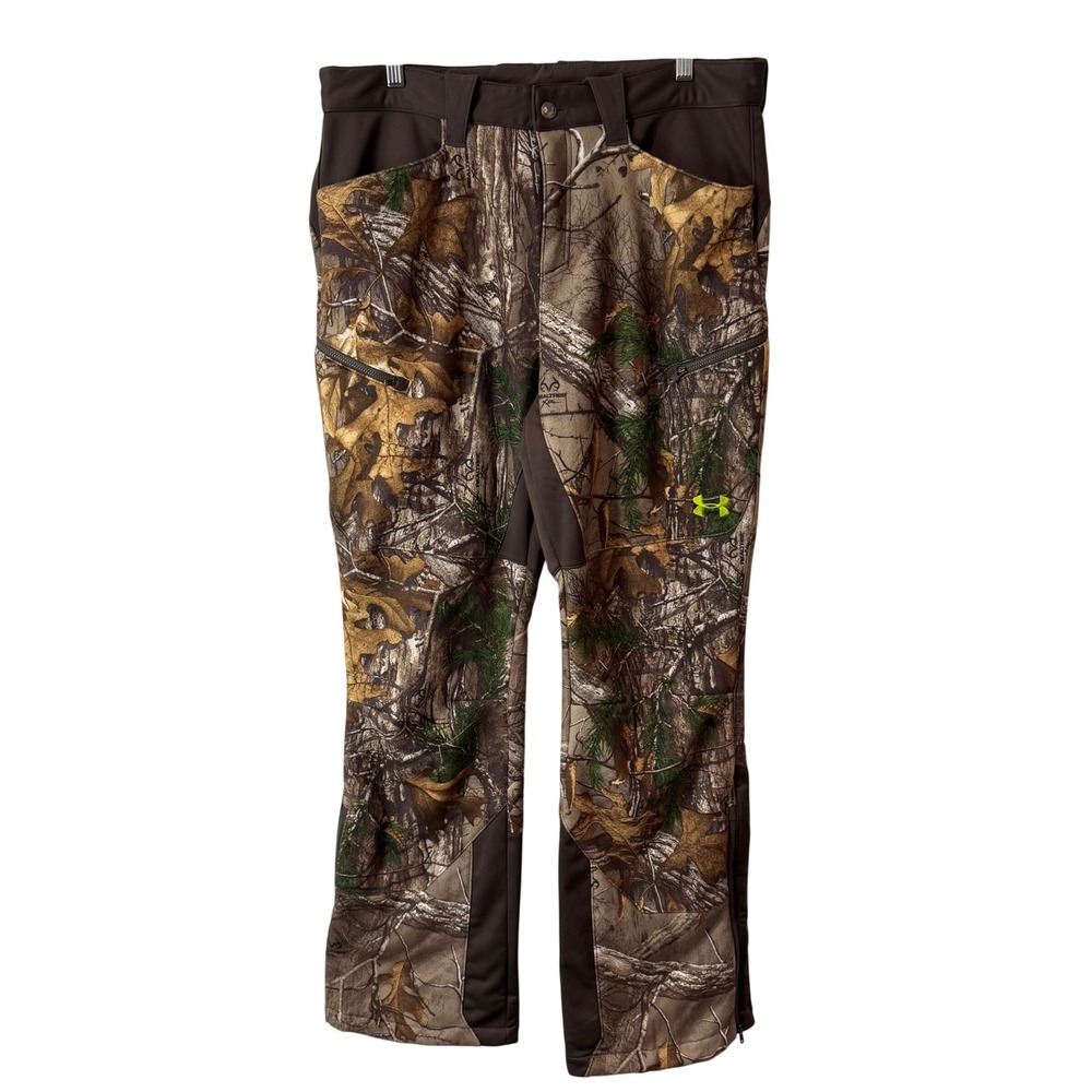 Under Armour Mens Stealth Hunting Pants 34/32 Camo Storm1 ColdGear 1291443